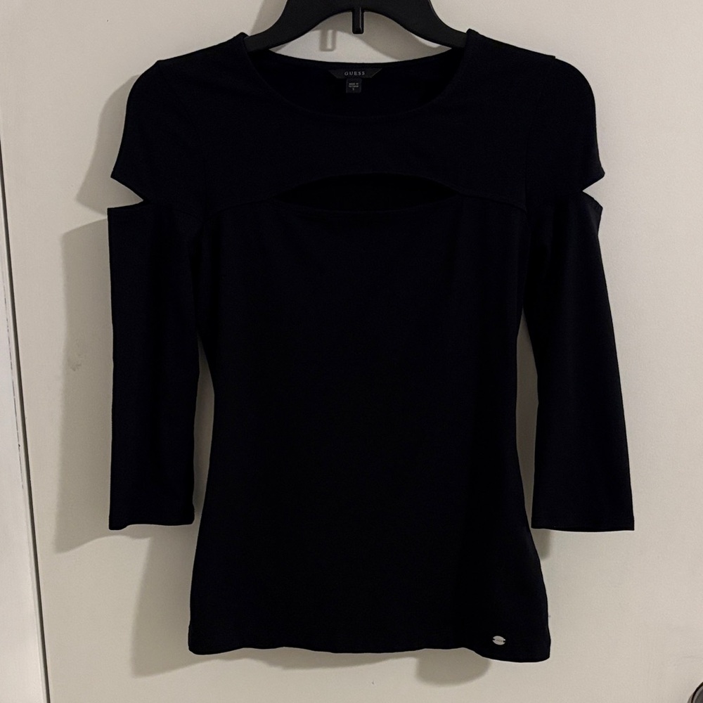 Guess Black Cut-Out Women's Blouse